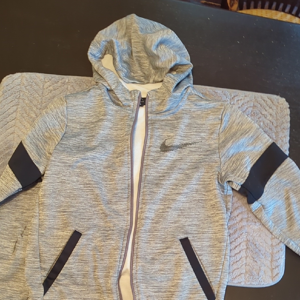 Nike Kids Heather Gray Jacket with Black Details